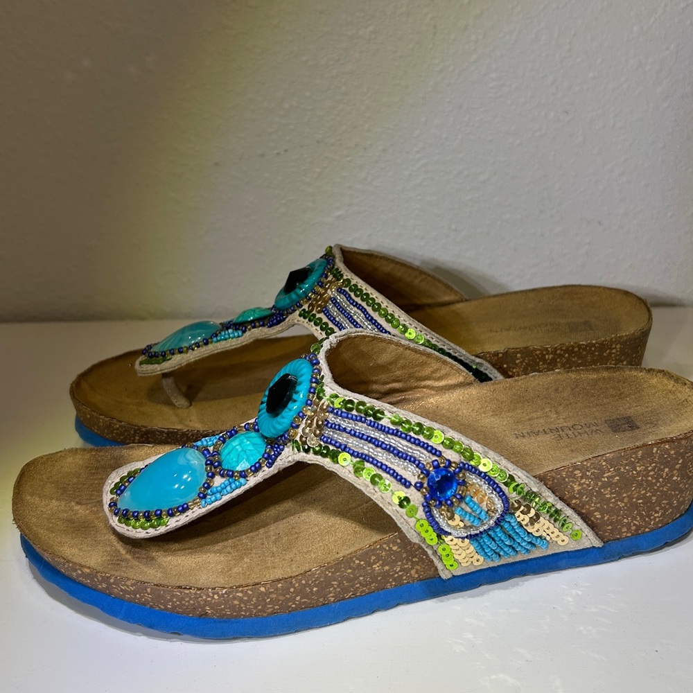 White Mountain Embellished Wedge Sandals |Size 9M - Picture 11 of 12